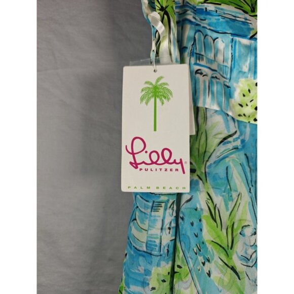 LILLY PULITZER‎ GISELLE SKIRT BELLE VILLA Silk Blend Skirt Handkerchief Hem Sz 8 - Picture 6 of 12